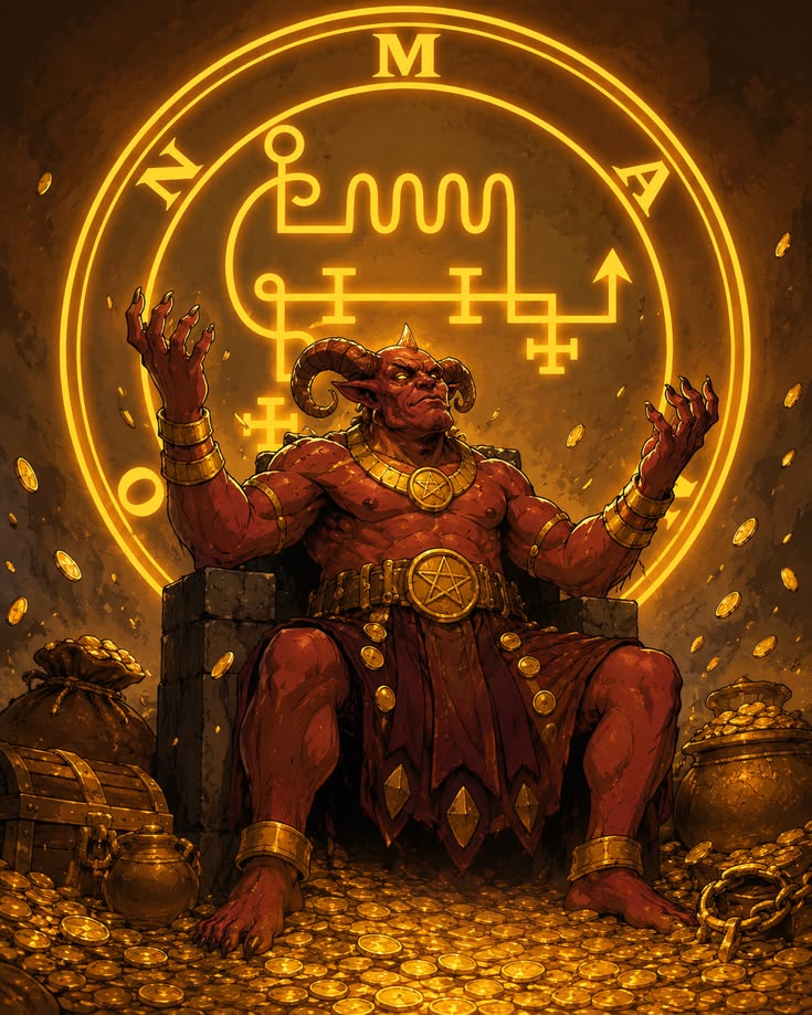 mammon et richesse spirituelle, invocation de mammon pour la prospérité, rituel de prospérité avec mammon